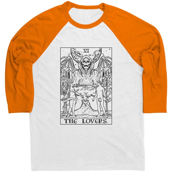 The Lovers Tarot Card Shadow Edition Black Print Unisex Raglan