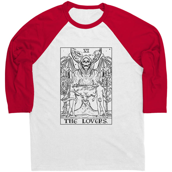 The Lovers Tarot Card Shadow Edition Black Print Unisex Raglan