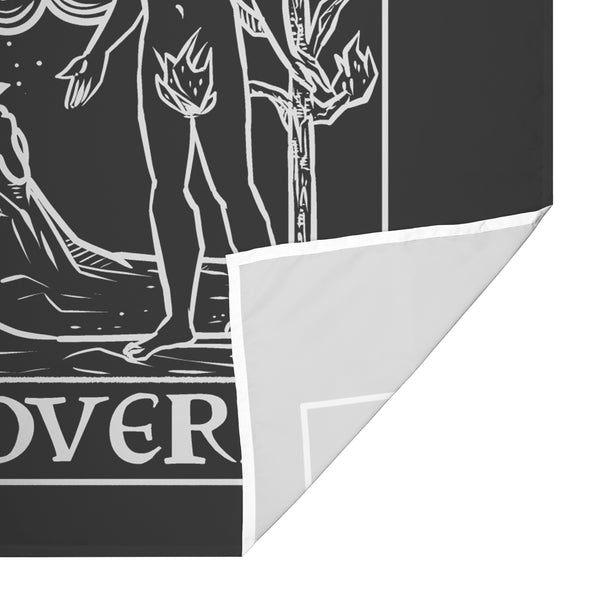 The Lovers Tarot Card Tapestry - Shadow Edition (Black & White)