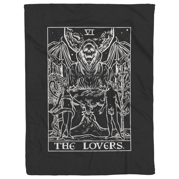 The Lovers Terror Tarot Shadow Edition Blanket (Black & White)