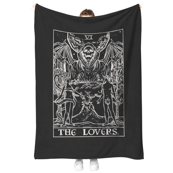 The Lovers Terror Tarot Shadow Edition Blanket (Black & White)