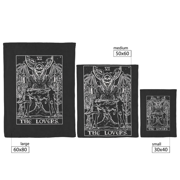 The Lovers Terror Tarot Shadow Edition Blanket (Black & White)