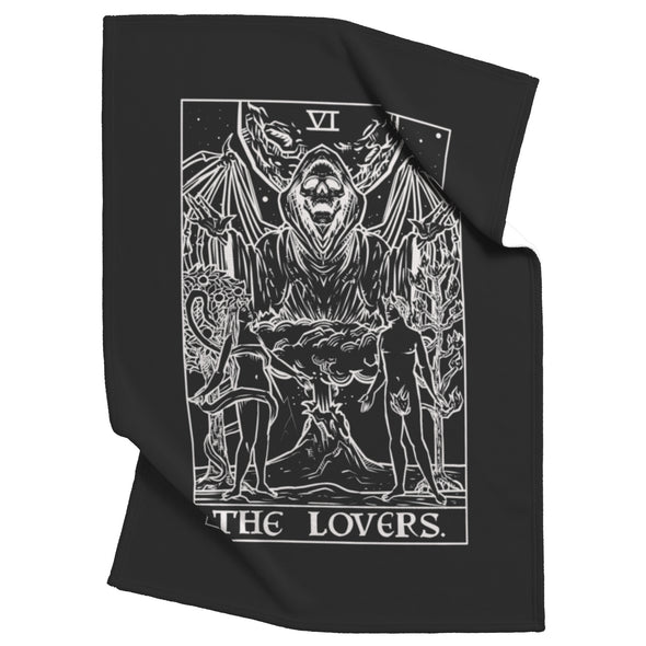 The Lovers Terror Tarot Shadow Edition Blanket (Black & White)