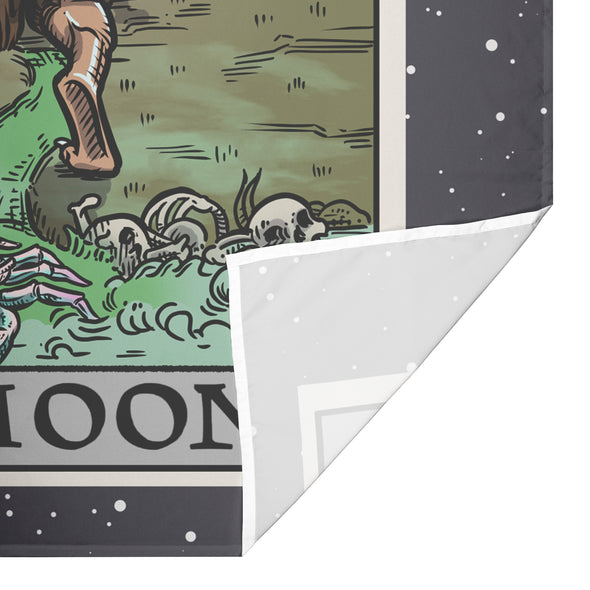 The Moon Tarot Card Tapestry - Terror Tarot Edition (Color/Vertical)
