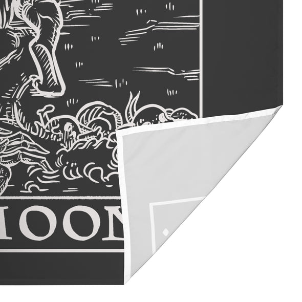 The Moon Terror Tarot Card Shadow Edition Tapestry (Black & White)
