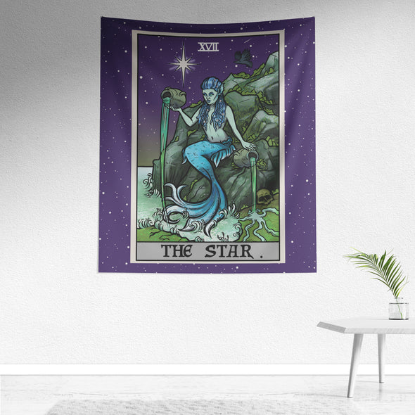The Star Tarot Card Tapestry - Terror Tarot Edition (Color/Vertical)
