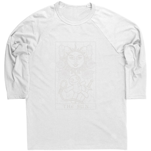 The Sun Tarot Card (Black & White) Unisex Raglan