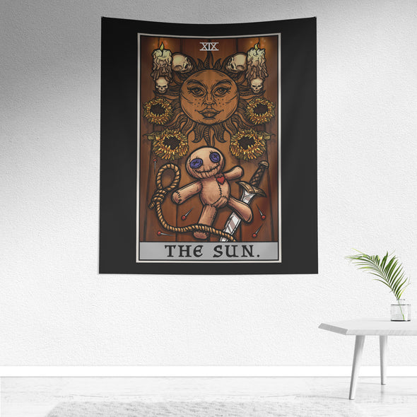 The Sun Tarot Card Tapestry - Terror Tarot Edition (Color/Vertical)