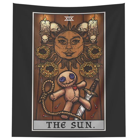 The Sun Tarot Card Tapestry - Terror Tarot Edition (Color/Vertical)