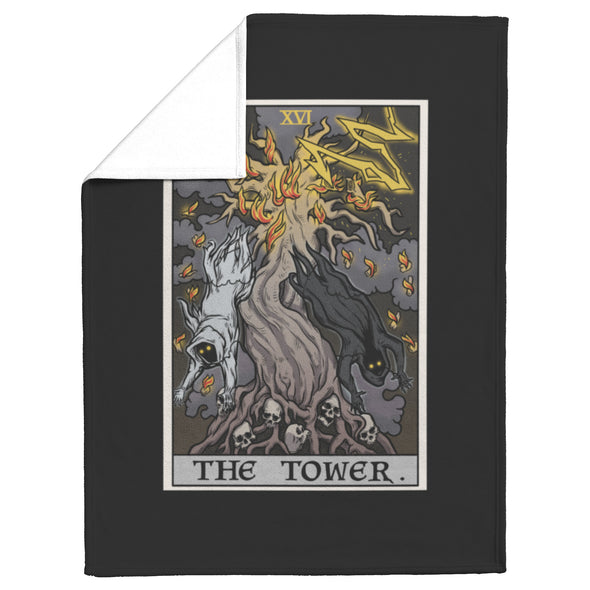 The Tower Tarot Card Blanket - Terror Tarot Edition