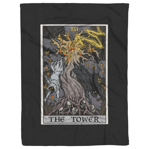 The Tower Tarot Card Blanket - Terror Tarot Edition