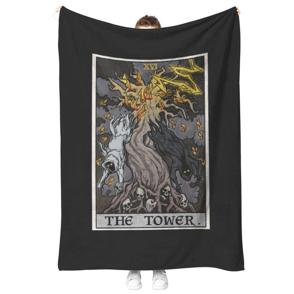 The Tower Tarot Card Blanket - Terror Tarot Edition