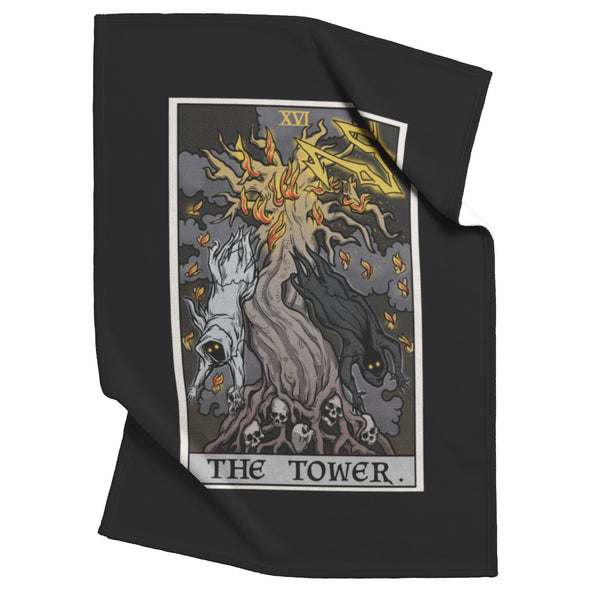 The Tower Tarot Card Blanket - Terror Tarot Edition