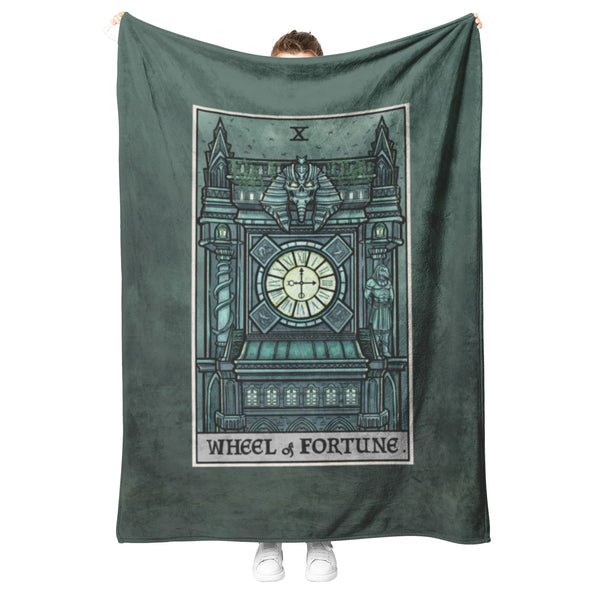 Wheel of Fortune Tarot Card Blanket - Terror Tarot Edition