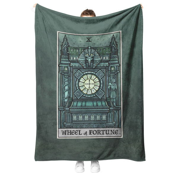 Wheel of Fortune Tarot Card Blanket - Terror Tarot Edition