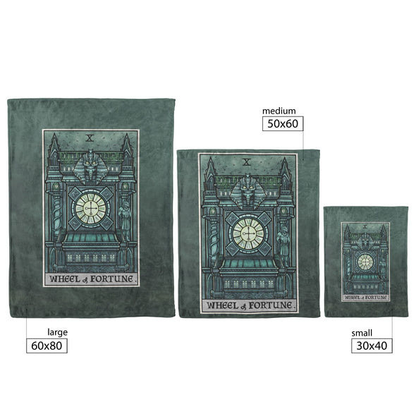 Wheel of Fortune Tarot Card Blanket - Terror Tarot Edition