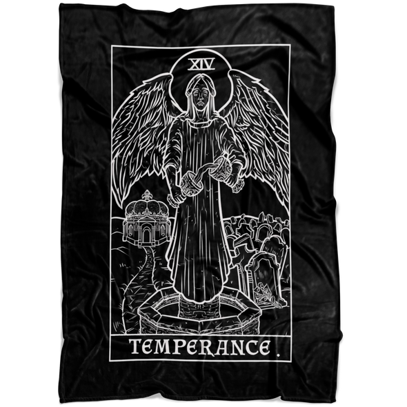 Temperance Tarot Card Blanket - Ghoulish Edition (Black & White)