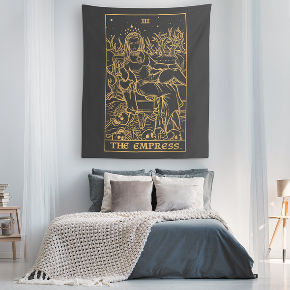 The Empress Tarot Card Tapestry - Gold Edition