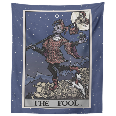 (Color / Vertical) The Fool Tarot Card Tapestry