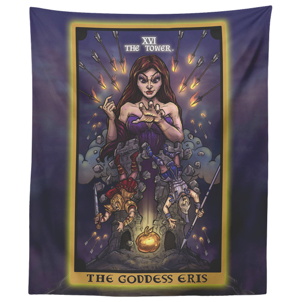 The Goddess Eris In The Tower Tarot Card Tapestry (Color / Vertical)