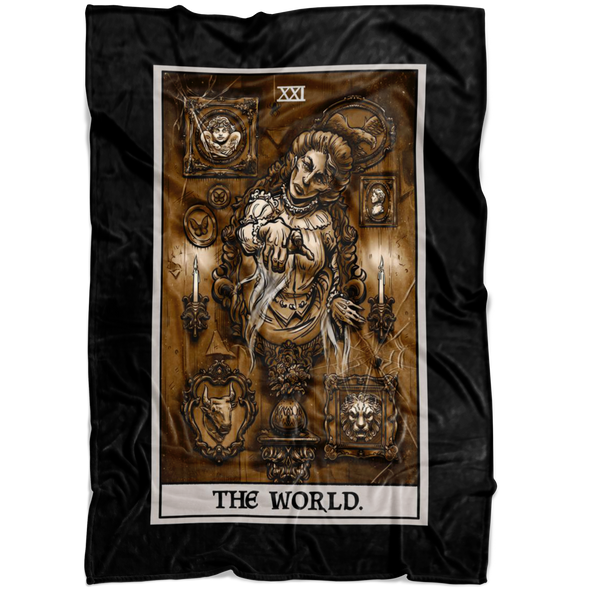 The World Tarot Card - Victorian Ghost Blanket (Color/Vertical)