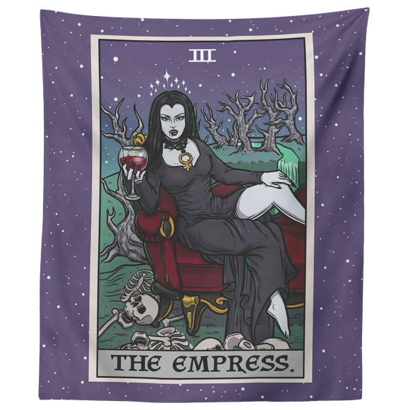 (Color / Vertical) The Empress Tarot Card Tapestry