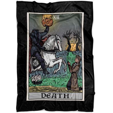 Death Tarot Card Blanket - Ghoulish Edition (Color / Vertical)