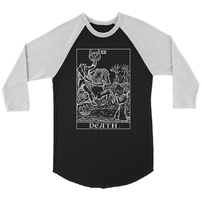 Death Tarot Card (Black & White) Raglan