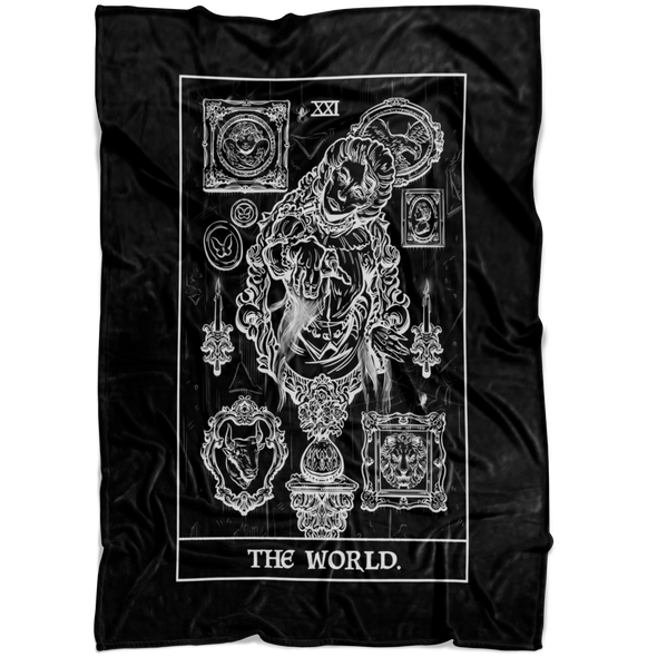 The World Tarot Card Blanket - Victorian Ghost (Black & White)