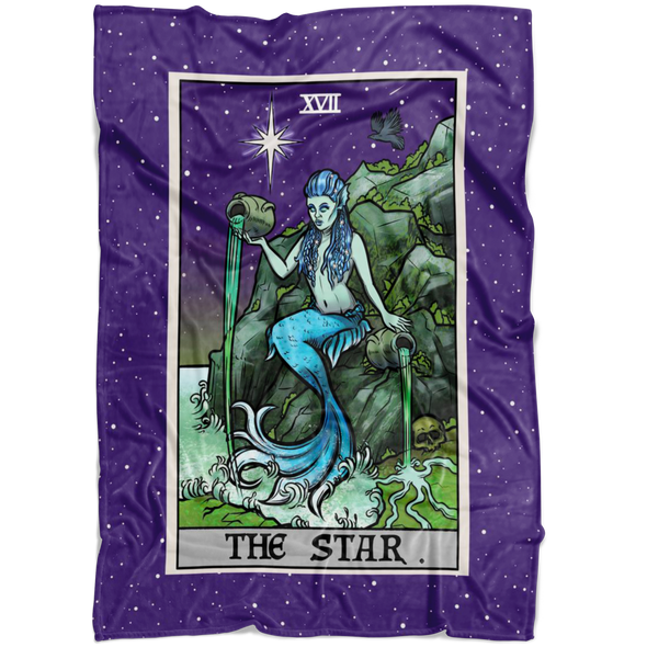 The Star Tarot Card Blanket - Ghoulish Edition (Color / Vertical)