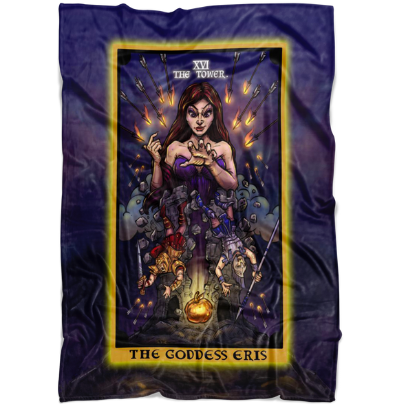 The Goddess Eris In The Tower Tarot Card Blanket (Color / Vertical)