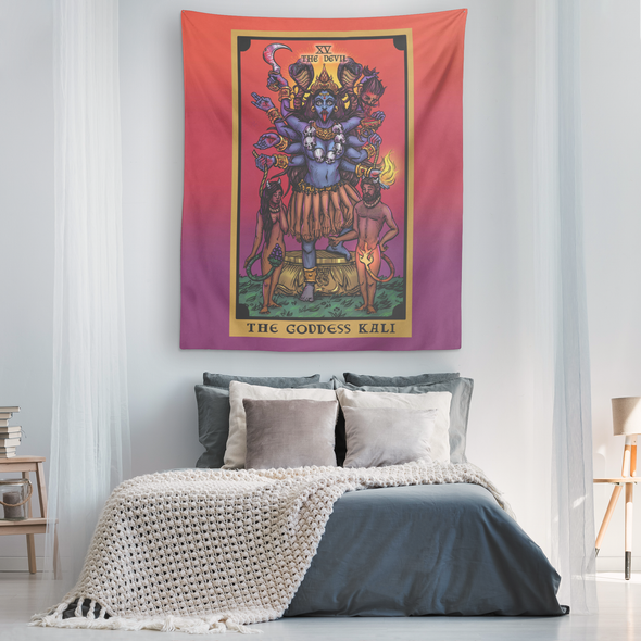 The Goddess Kali In The Devil Tarot Card Tapestry