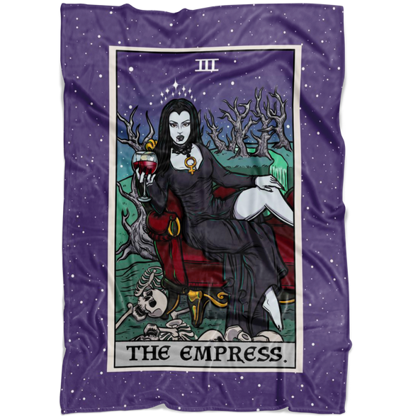 The Empress Tarot Card Blanket - Ghoulish Edition (Color / Vertical)