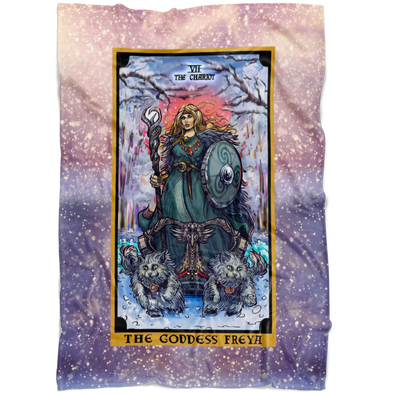 The Goddess Freyja In The Chariot Tarot Card Blanket