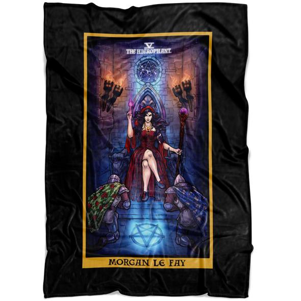 Morgan Le Fay The Hierophant Tarot Card Blanket