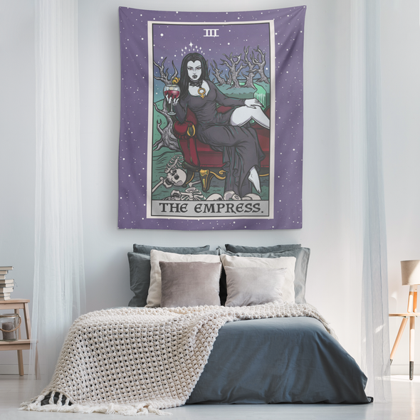 (Color / Vertical) The Empress Tarot Card Tapestry