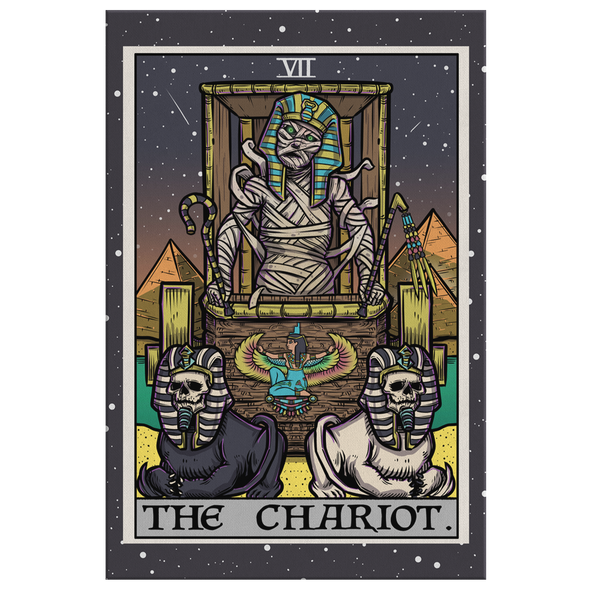 teelaunch Canvas Wall Art 2 8 x 12 The Chariot Tarot Card - Ghoulish Edition Canvas Print