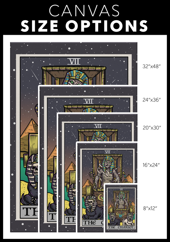 teelaunch Canvas Wall Art 2 8 x 12 The Chariot Tarot Card - Ghoulish Edition Canvas Print