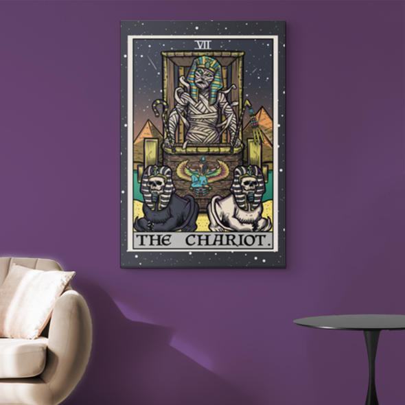 teelaunch Canvas Wall Art 2 8 x 12 The Chariot Tarot Card - Ghoulish Edition Canvas Print