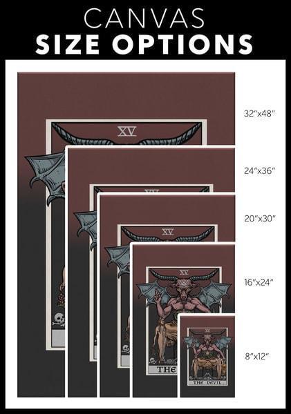 teelaunch Canvas Wall Art 2 8 x 12 The Devil Tarot Card - Ghoulish Edition Canvas Print