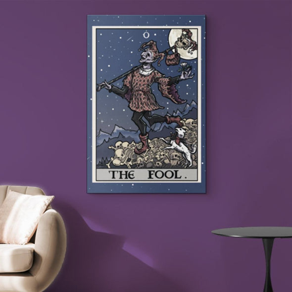 teelaunch Canvas Wall Art 2 8 x 12 The Fool Tarot Card - Ghoulish Edition Canvas Print