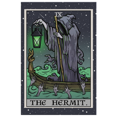 teelaunch Canvas Wall Art 2 8 x 12 The Hermit Tarot Card - Ghoulish Edition Canvas Print