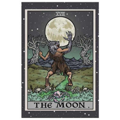 teelaunch Canvas Wall Art 2 8 x 12 The Moon Tarot Card - Ghoulish Edition Canvas Print
