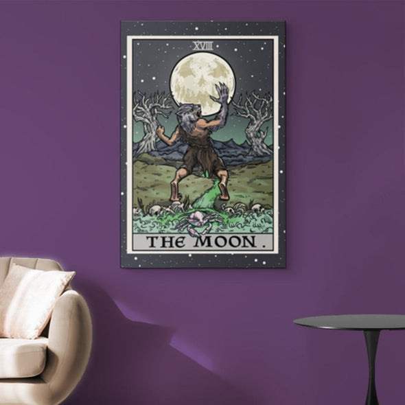 teelaunch Canvas Wall Art 2 8 x 12 The Moon Tarot Card - Ghoulish Edition Canvas Print