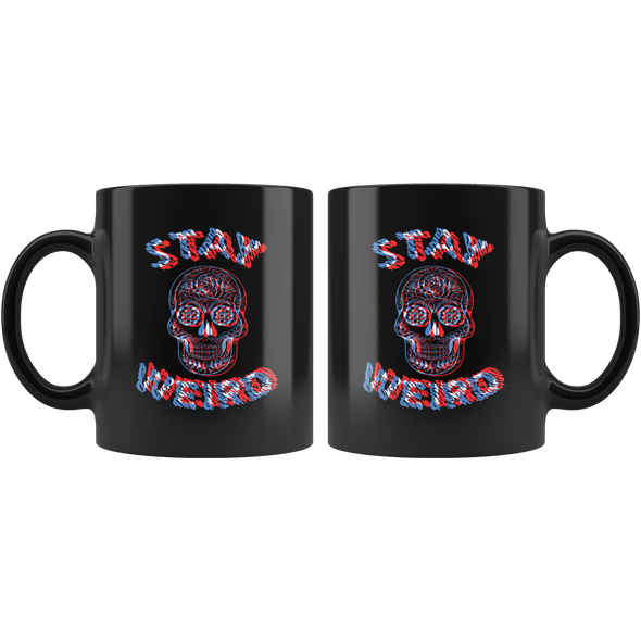 teelaunch Drinkware 11 oz (Etsy) Stay Weird Black Coffee Mug