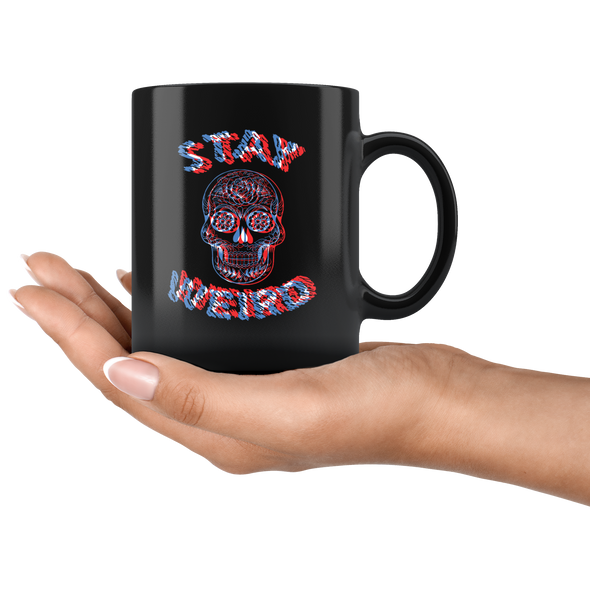 teelaunch Drinkware 11 oz (Etsy) Stay Weird Black Coffee Mug