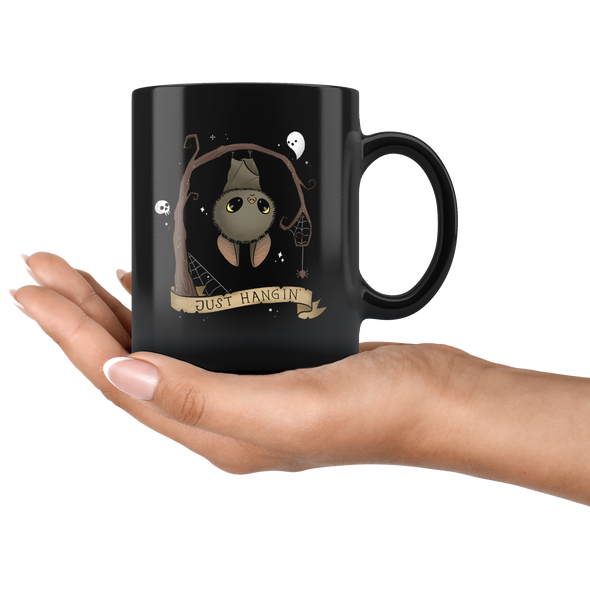 teelaunch Drinkware 11 oz Just Hangin' Black Coffee Mug
