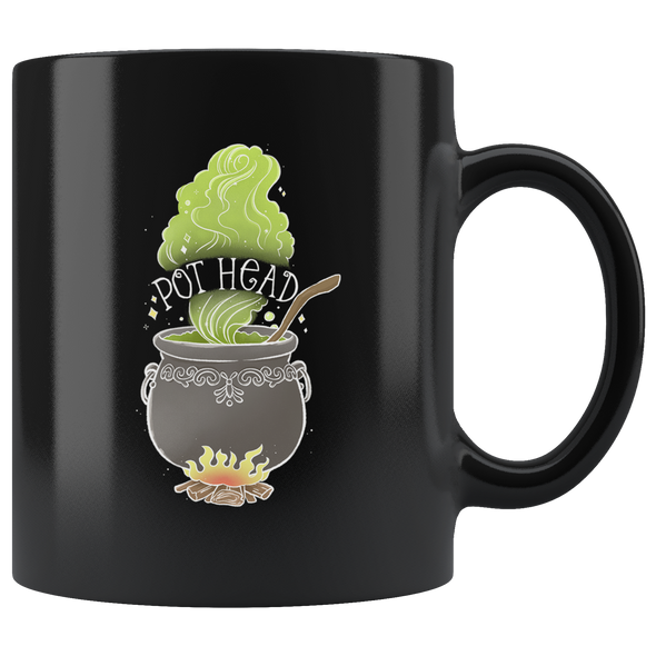 teelaunch Drinkware 11 oz Pot Head Black Coffee Mug
