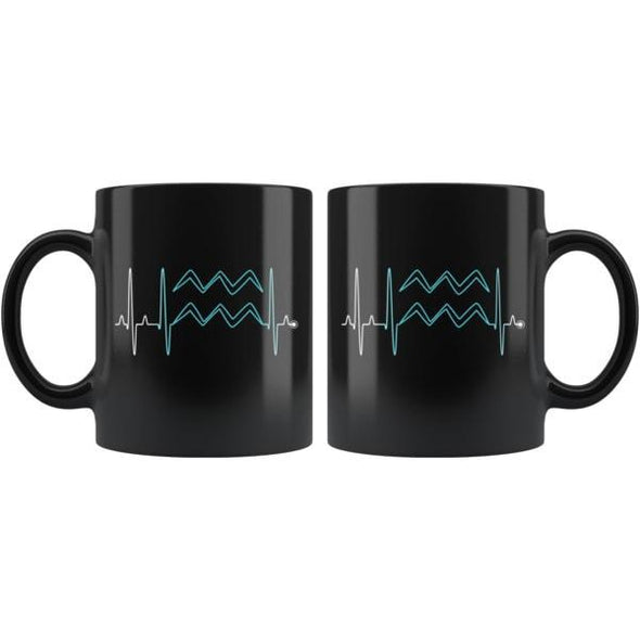 teelaunch Drinkware 11oz Aquarius - Zodiac Arrest Black Coffee Mug