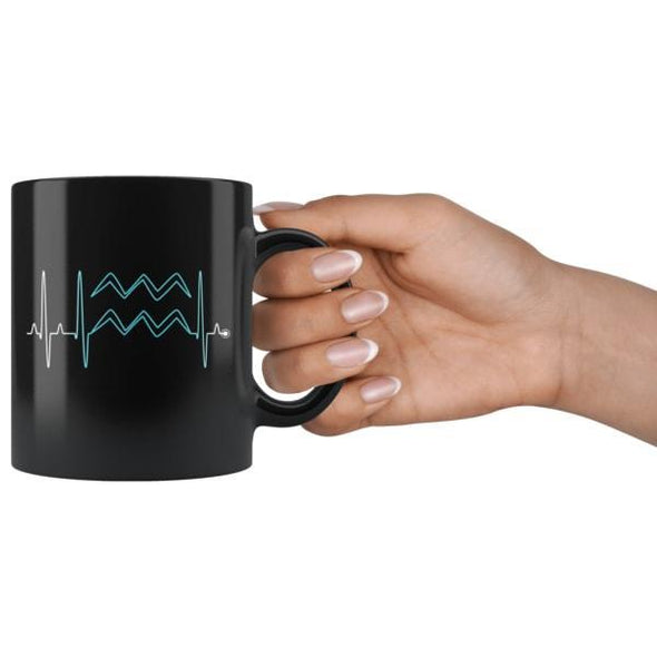 teelaunch Drinkware 11oz Aquarius - Zodiac Arrest Black Coffee Mug